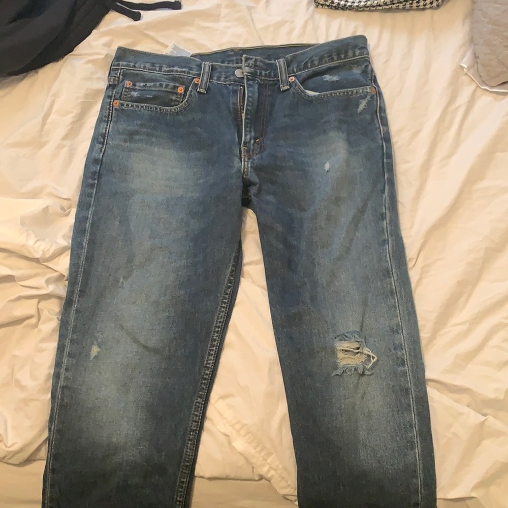 Levi’s distressed straight jeans